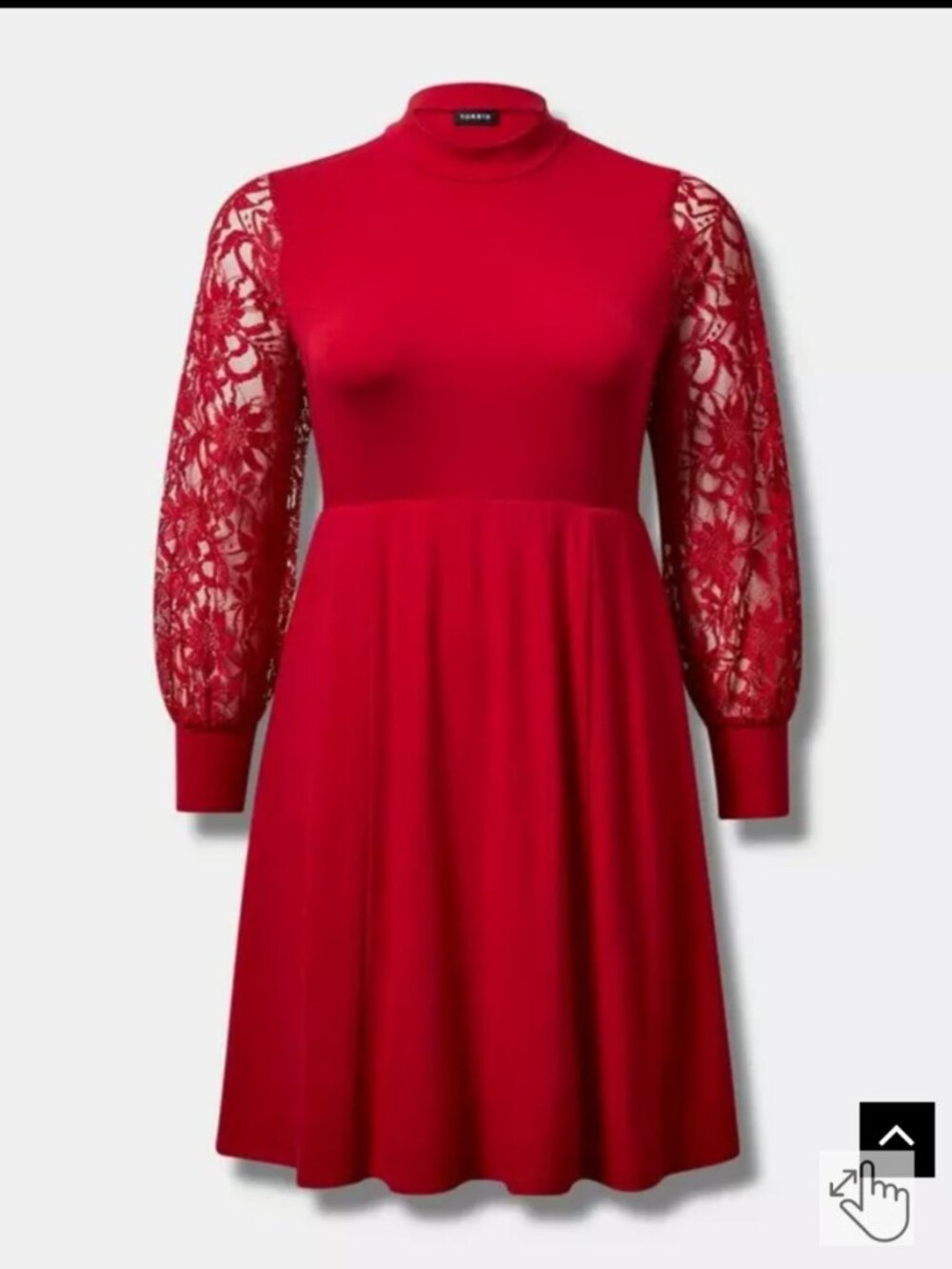 TORRID Red Lace Sleeve Dress